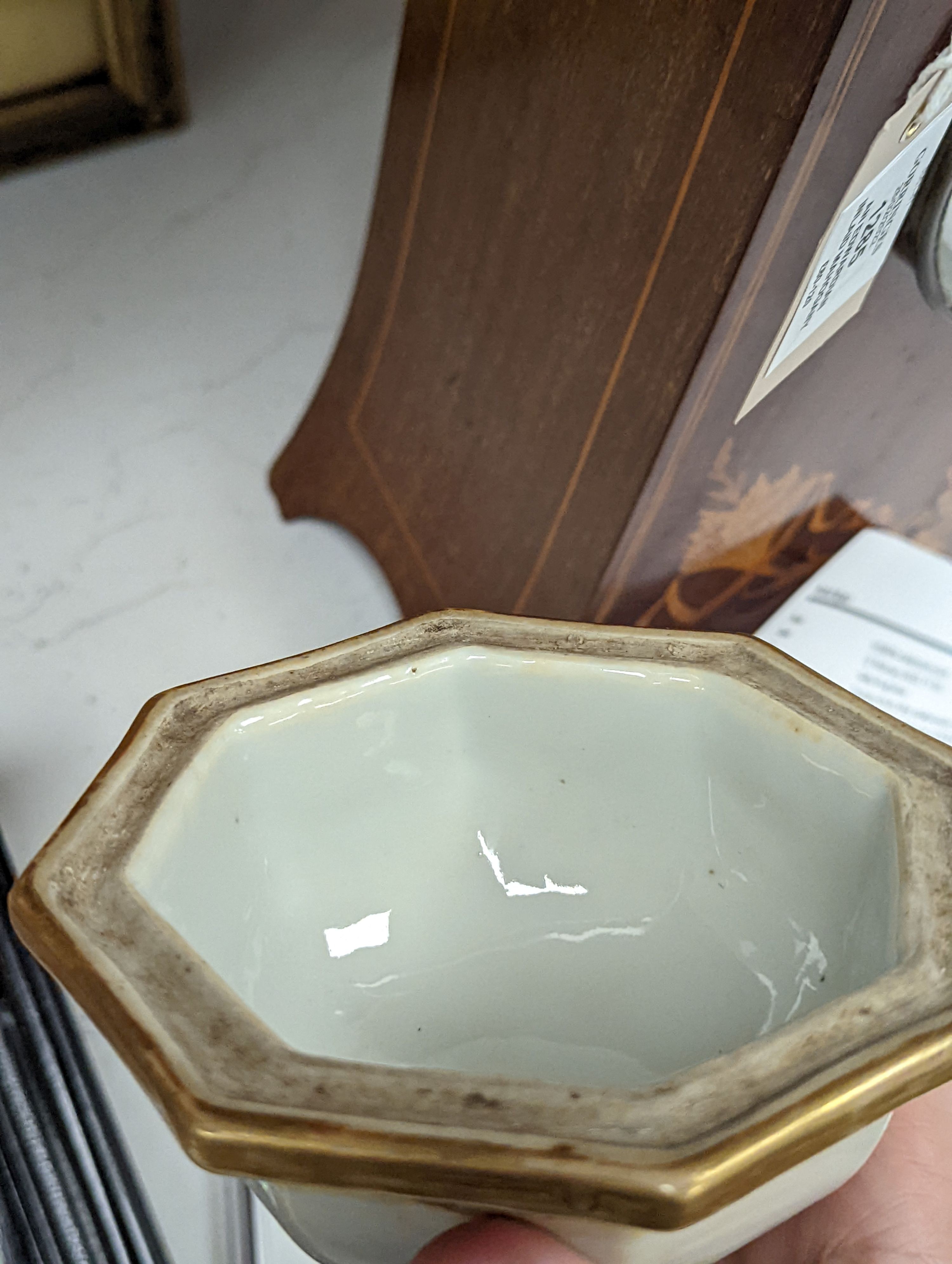 A Chinese sage green ground jar, cover and liner, mid 19th century, 13cm